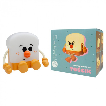 Lampka Nocna Dziecięca LED 1W 3000K Ciepła USB Akumulatorowa 1200mAh Pomarańczowa|Biała TOŚCIK MARY'S
