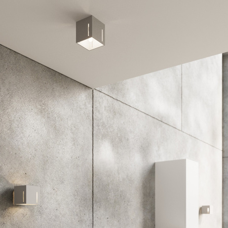 Lampa Ścienna Kinkiet Kostka G9 Kwadratowa Szara Nowoczesna Pixar Sollux