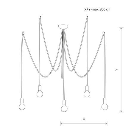 Lampa Sufitowa Wisząca 5x E27 Czarna Pająk Nowoczesna SPIDER 6788 Nowodvorski