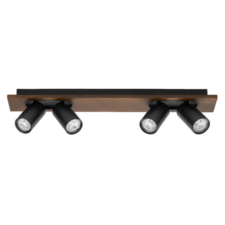 Lampa Sufitowa Ścienna LED Reflektor 4-Punktowy Dekoracyjny Drewno 13.6W GU10 Czarny LEDVANCE