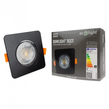 Oprawa Podtynkowa Wpuszczana LED 3W / 5W / 7W CCT Czarna Kwadratowa DOWNLIGHT Ecolight