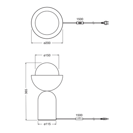 Lampa Stołowa Dekoracyjna Oprawa Oświetleniowa E14 Czarna Decor Bowl Table Osram