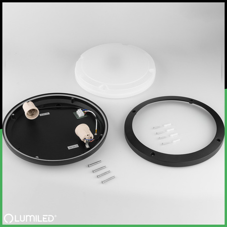 Lampa Ogrodowa Zewnętrzna Ścienna Kinkiet Elewacyjny do LED 2x E27 Okrągły LARIS LUMILED