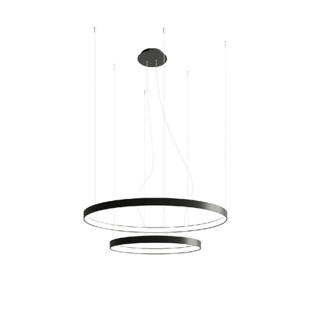 Lampa Sufitowa LED Wisząca RIO 2 80W 3000K Żyrandol Okrągła 78cm Czarna SOLLUX