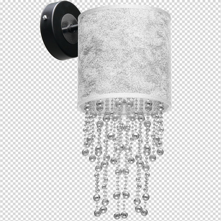 Lampa Ścienna Kinkiet ALMERIA Srebrna Czarna 1xE27 Milagro