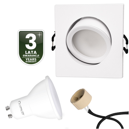 Oprawa Halogenowa Podtynkowa Kwadratowa Ruchoma TRIX 3w1 GU10 6W 3000K BIAŁY MAT LUMILED
