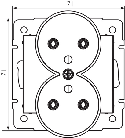 Gniazdo Sieciowe Zasilające Podwójne 16A Uziemienie Prostokątne Beżowe LOGI Kanlux