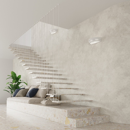 Lampa Ścienna Oprawa Natynkowa Kinkiet E27 Półokrągła Biała Nowoczesna Helios Sollux