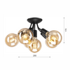 Lampa Sufitowa VIGGO 6xE27 Czarna LM-6.122 Lamkur