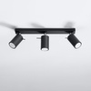 Lampa Sufitowa Oprawa Natynkowa SPOT TUBA Reflektor 3x GU10 Tubularna Czarna Nowoczesna Ring Sollux