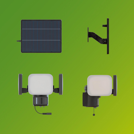 Lampa Solarna Naświetlacz Solarny 24.5W 4000lm 5000K Neutralna IP65 Czarny z Czujnikiem Ruchu UltraEfficient Zyren Philips