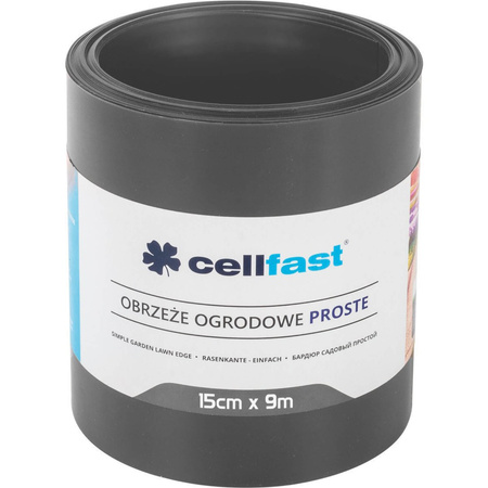 Obrzeże Ogrodowe Trawnikowe Elastyczne Proste 15cm x 9m Grafit CELLFAST