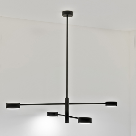 Lampa Sufitowa Wisząca LED 4x GX53 Żyrandol Reflektor Czarna OVILO LUMILED