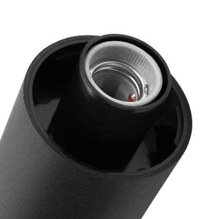 Lampa Ogrodowa Stojąca Zewnętrzna Słupek NA ŻARÓWKE E27 Czarna SZKŁO IP54 80 cm SALVIA LUMILED