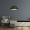 Lampa Wisząca Sufitowa BETA Czarna Złota 1xE27 35cm Milagro