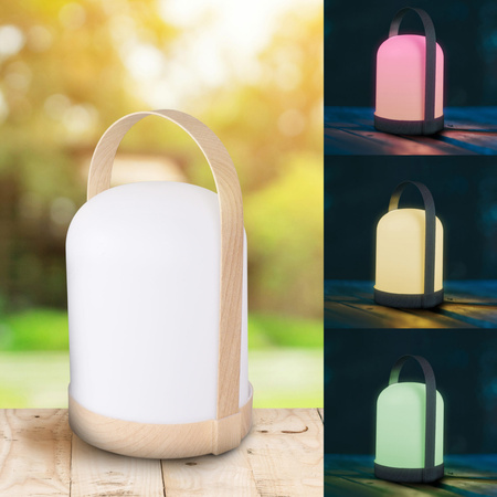 Lampa Kempingowa LED Przenośna Bateryjna 0.3W 3000K RGBW Biała Minorka Sanico Goldlux