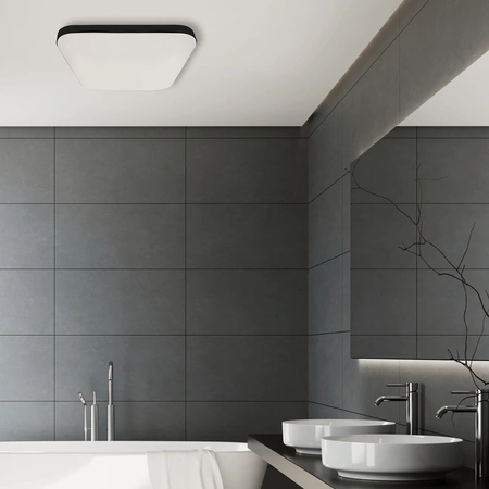 Plafon LED Lampa Sufitowa Natynkowa Czarny kwadratowy Nemo 17W 33 cm 4000K IP44 Milagro