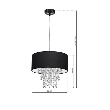 Lampa wisząca ALMERIA 1xE27 Elegancka Sznury Korali Chrom MLP6431 Milagro Metal + Tworzywo sztuczne+ Tkanina