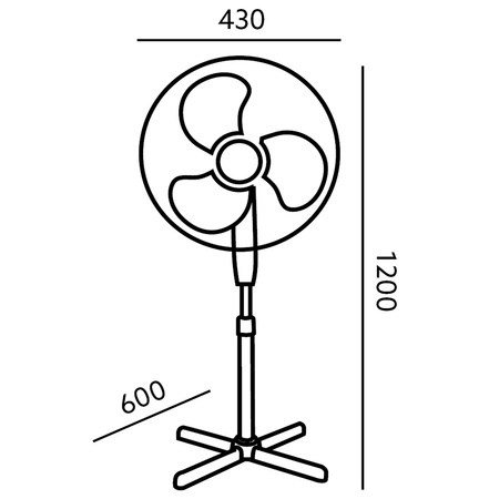 Wentylator Podłogowy Stojący Wiatrak KOBI 45W 43cm Biały