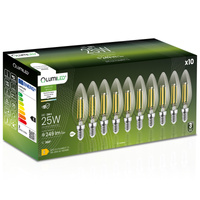 10x Żarówka LED E14 Świeczka B35 2W = 25W 249lm 4000K Neutralna 360° FILAMENT LUMILED