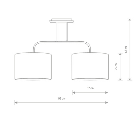 Lampa Sufitowa 2x E27 Złota Nowoczesna ALICE M 4962 Nowodvorski