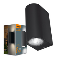 Kinkiet Ogrodowy Lampa Elewacyjna Zewnętrzna LED 6W 600lm 2700k Ciepła Czarna PELLE Videx