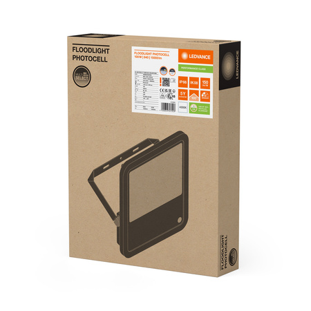 Naświetlacz LED Reflektor Zewnętrzny Lampa 125W 15000lm 4000K IP66 Czarny Z Czujnikiem Zmierzchu Floodlight Ledvance