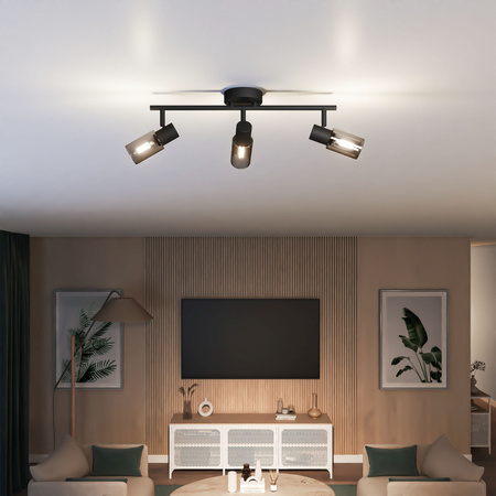 Lampa Sufitowa Reflektor 3x E14 Czarna Palms Philips