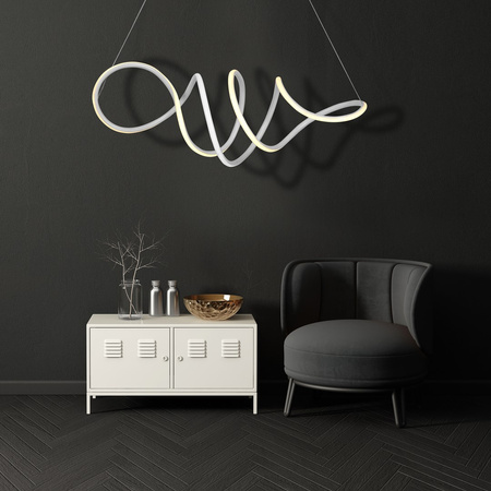 Lampa wisząca LOCA 56W LED Modernistyczna Spiralna Biała ML5491 Milagro Metal + Tworzywo Sztuczne