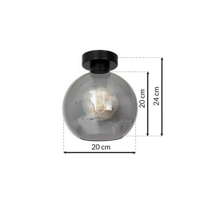 Lampa Sufitowa SOFIA SMOKED 1xE27 Milagro