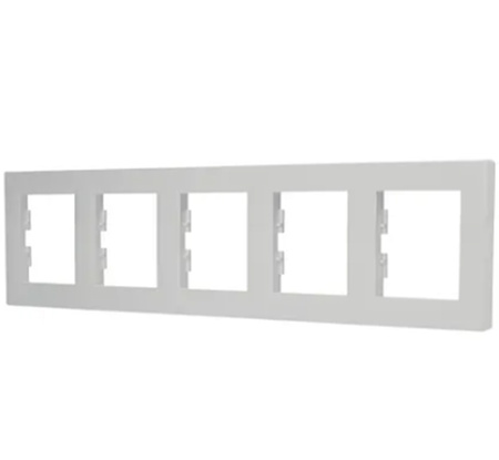 Ramka 5-krotna Pozioma Do Gniazda Pięciokrotna Białą Asfora