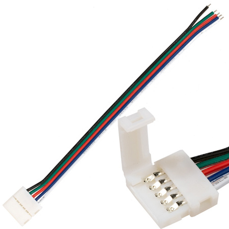 Złączka do taśmy LED 5PIN RGB+W 1-stronna z przewodem 12mm
