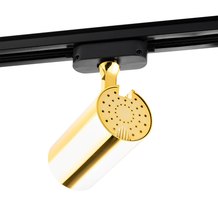 Reflektor Szynowy GU10 ZŁOTY do Szynoprzewodów Jednofazowych Regulowana Oprawa na Szynę Walec SPOT Lampa