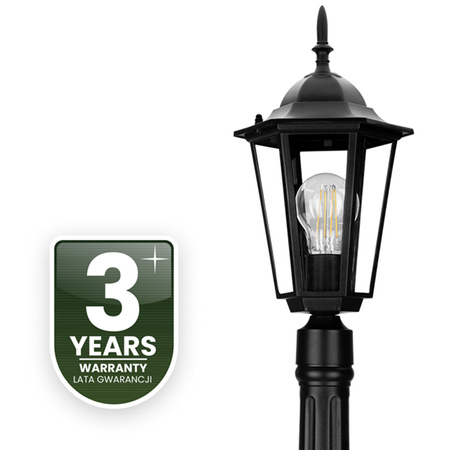 Lampa Ogrodowa Zewnętrzna E27 SŁUPEK LATARNIA 110cm Czarna BELLIS LUMILED
