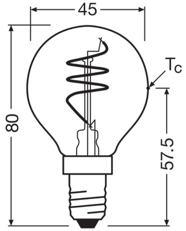 Żarówka LED Dekoracyjna P46 Kulka E14 4.9W = 40W 470lm 2200K Ciepła CRI90 300° Vintage 1906 Osram