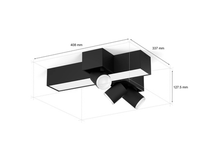 Lampa Sufitowa LED Reflektor 37.6W 2960lm IP20 White and Color Ambiance RGB + TW Czarna Inteligentna SMART Zigbee Bluetooth Centris Philips HUE