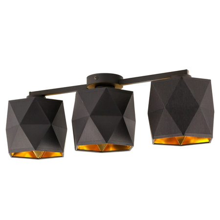 Lampa Sufitowa SIRO BLACK Żyrandol Czarno-Złota Nowoczesna Geometryczna 3xE27 1041 TK Lighting