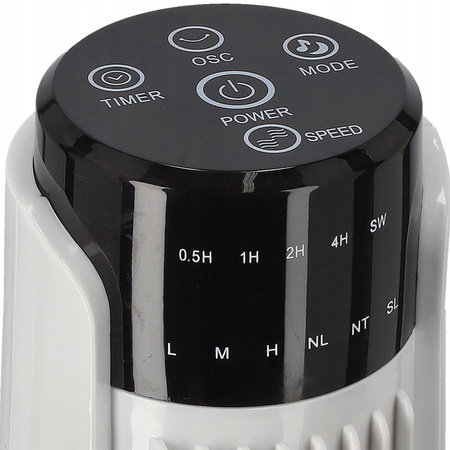 Wentylator Kolumnowy Tuba Cyrkulator Powietrza Wiatrak Stojący Biały 92cm 45W + Pilot