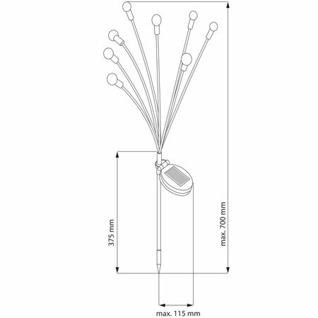 Lampa Solarna Dmuchawiec Kuleczki IP44 3000K 70 cm