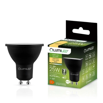 Żarówka LED GU10 Reflektor PAR16 3W = 25W 270lm 3000K Ciepła 120° Czarna LUMILED