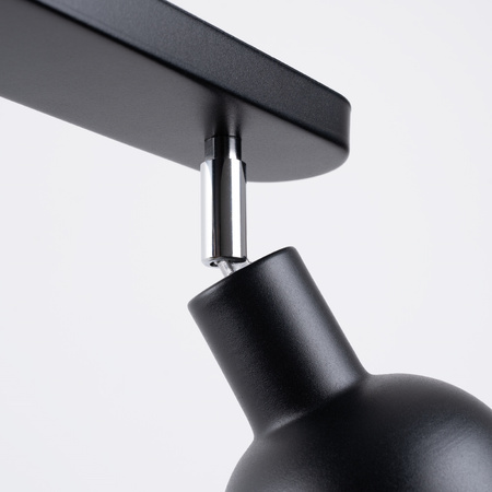 Lampa Sufitowa Oprawa Natynkowa Reflektor 2x E27 Ruchoma Geometryczna Czarna Industrialna Elba Sollux