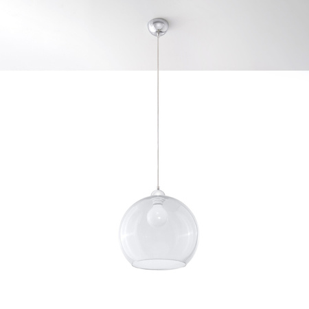 Lampa Sufitowa Wisząca Zwis Kula E27 Okrągła Transparentna Minimalistyczna Ball Sollux
