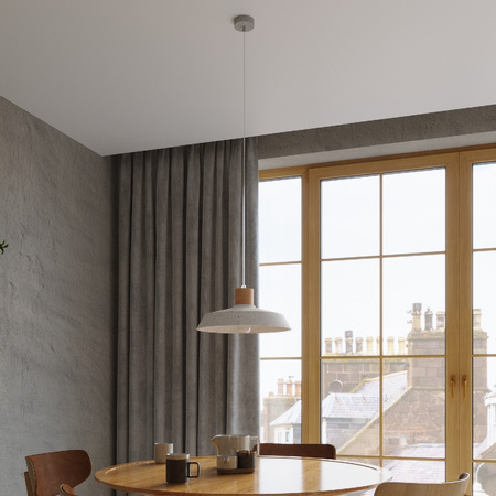 Lampa Sufitowa Wisząca Zwis E27 Półokrągła Szara Industrialna Afra Sollux