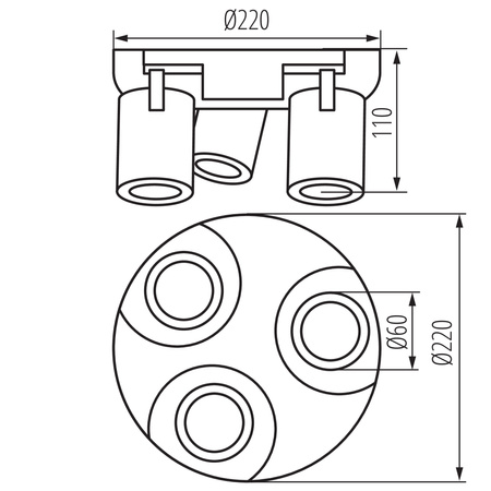 Oprawa Lampa Sufitowa Reflektor GU10 Regulowana Okrągła Biała Złota Laurin Kanlux