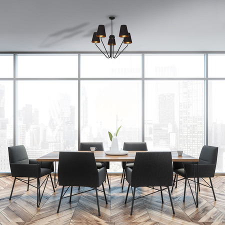 Żyrandol lampa wisząca czarna MiLAGRO VICTORIA BLACK 5x E27