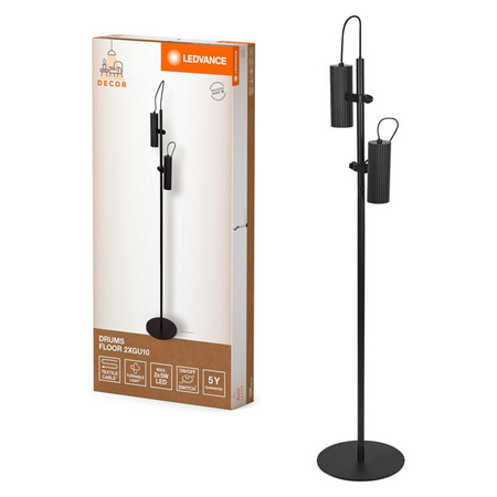 Lampa Stojąca Podłogowa Oprawa Oświetleniowa Dekoracyjna 2xGU10 Reflektor Czarna LEDVANCE 