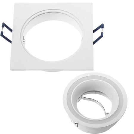 Oprawa HALOGENOWA CLARO Podtynkowa Stała KWADRAT Biała GU10