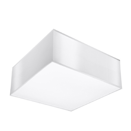 Lampa Sufitowa Plafon E27 Kwadratowa Biała Minimalistyczna Horus Sollux