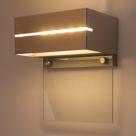 Lampa Ogrodowa LED Podświetlany Numer Domu Kinkiet Elewacyjny DOOR 6W IP54 Srebrna Volteno