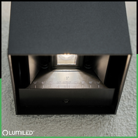 Kinkiet Ogrodowy Elewacyjny LED G9 Regulowany Góra Dół Czarny PYXIS LUMILED